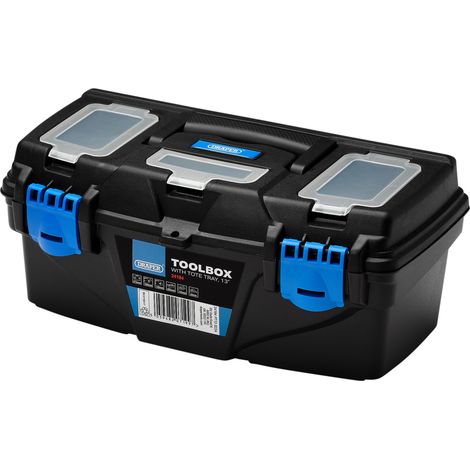 Draper 24194 Plastic Toolbox with Tote Tray, 13