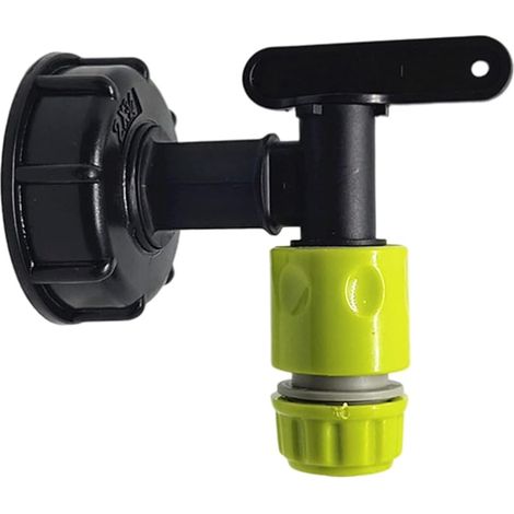 Robinets IBC Réservoir d'eau Adaptateur, Robinets de Rechange en Plastique Adaptateur de Boîte de Rangement d'eau IBC avec Joint, Ecrou, Raccord de Robinet 3/4" pour Citerne d'eau de Pluie (1/5)