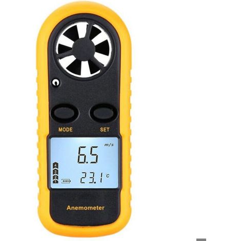 Anémomètre - LCD Rétroéclairé - Mesure Vitesse Vent 0-30 m/s et Température -10 à 45 ℃ - Portatif - 1 Pièce (1/4)