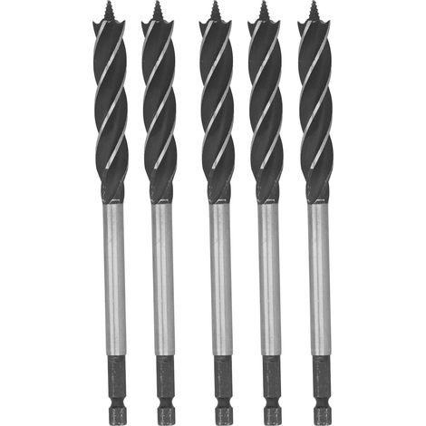 13mm Mèche à Bois Métal 5 Pièces Trépan Hélice 4-Fentes Queue Hexagonale Foret à Percer Outil de Découpe (1/5)