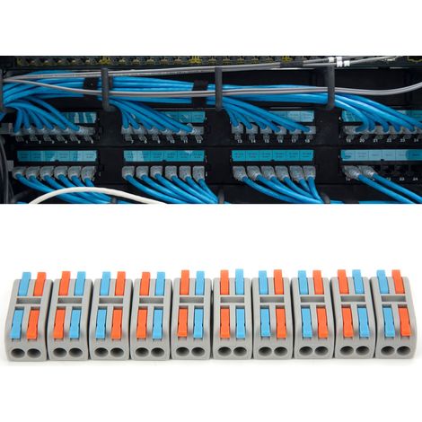 Connecteur miniature pour fils souples et rigides, deux entrées, deux sorties, bornier pour luminaires haute vitesse (1/5)