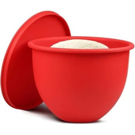 Silikoneinsatz für Mixbecher – 1 Stück – Rot – Ausgießer und Deckel – Mikrowellengeeignet (1/5)