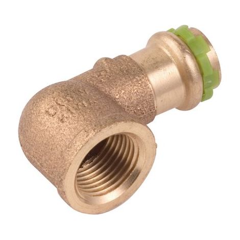 Raccord laiton coudé 90 degrés à sertir - VSH SudoPress - Aalberts Integrated Piping Systems - F 1/2' - Diamètre 12 mm