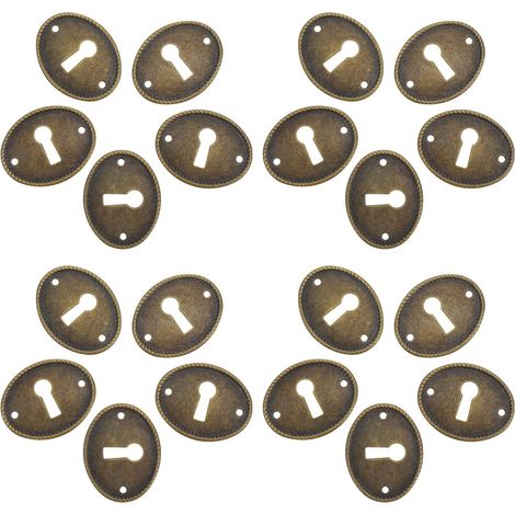 Lot de 20 plaques recouvrement ovales pour trous serrure, idéales (1/5)