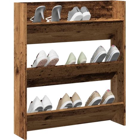 Zapatero de pared madera de ingeniería envejecida 80x18x90 cm vidaXL (1/5)