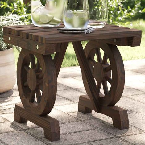 vidaXL Reposapiés de jardín madera maciza de abeto 40x36,5x38,5 cm (1/5)