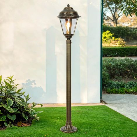 Außen Stehlampe 100 cm rostfreies Messing für E27 IP43 Garten Außenleuchte Wegbeleuchtung (1/5)
