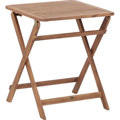 Garden Side Table PARAGGI Certified Acacia Wood Brown Folding