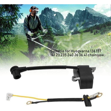 Bobina de encendido SUNXURY para motosierras Husqvarna 136 137 141 141 23 235 240 26 36 41. Accesorios de repuesto. Número de pieza: 545199901. (1/5)