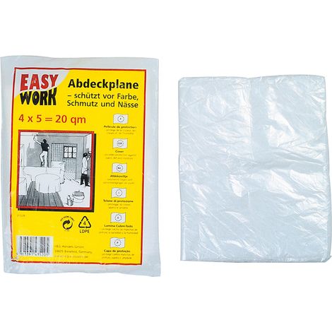 Maler Abdeckplane Abdeckfolie 4x5m transparent (1/3)