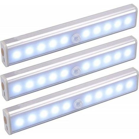 3er-Set LED-Leuchten, kabellos, USB-aufladbar, magnetisch, mit Bewegungssensor, tragbar. Schrankleuchte