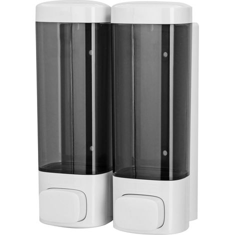 Soavoa Distributeur Savon Mural CD-2063 Double Tête Étanche 320ml x2 pour Salle de Bain avec Verrouillage et Pompe Anti-Fuite (1/4)
