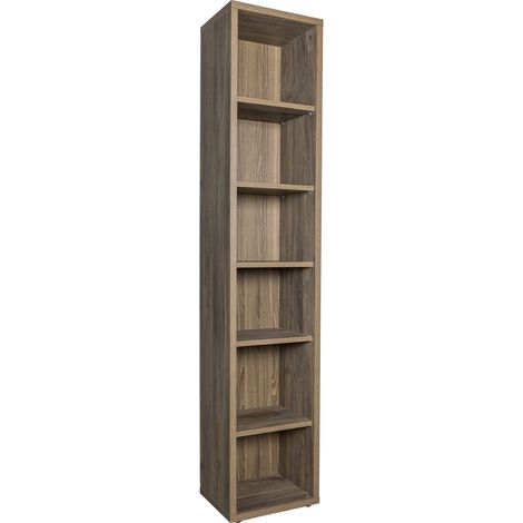 Composad Libreria della Linea DAVINCI BRERA Con 5 Ripiani Regolabili, Libreria Scaffale, Mobile Colonna, (LxAxP) 44x217,50x35,70 cm, Colore Noce, Soggiorno, Ufficio, Made in Italy (1/5)