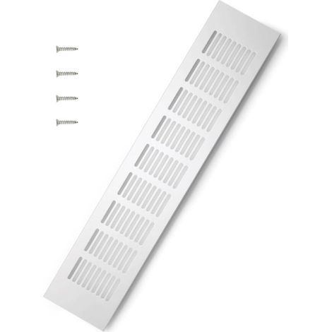 Grille D’aération en Aluminium à Encastrer, Grille de Ventilation 400 mm Angulaire pour la Ventilation des Placards et des Chambres (Argent)