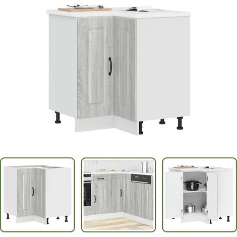 Holzwerkstoff - Küchen-Eckunterschrank Kalmar Grau Sonoma Holzwerkstoff (1/5)