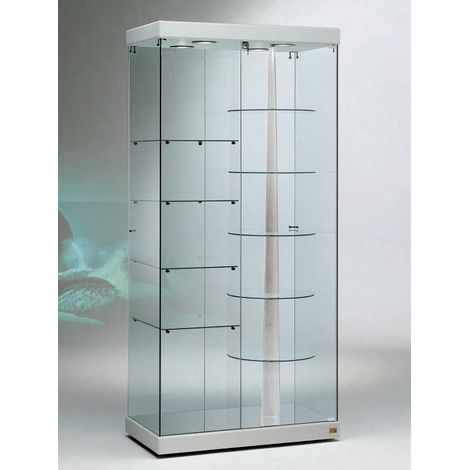 VETRINA 4  FARETTI LED 4000K - RIPIANI GIREVOLI CON MOTORE  -93x53x200h - CRISTALLI TEMPERATI MADE IN ITALY (1/2)