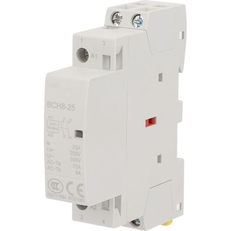 Contacteur secteur domestique 2P 25A 24V 2NO 50/60HZ sur rail DIN, haute qualité (1/5)