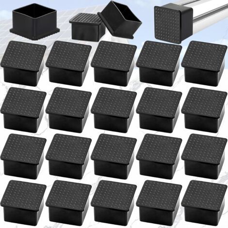 20 Pièces Bouchon Plastique pour Tuyau, Bouchons Lamellaires pour Tubes Carrés, Embouts De Tube Carré pour Meubles, armoires, chaises et diverses Ouvertures carrées(40 x 40 mm) (1/5)