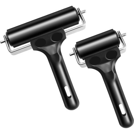 Lntyq Tintenroller, 2 Stück, 10 cm und 6 cm, Gummi-Tintenroller, ideal für Anti-Rutsch-Klebeband, Bauwerkzeuge, Stempelwerkzeuge und Tuschemalblock-Werkzeuge (1/5)