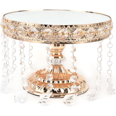 Multifunktionale Kristall-Etagere für Hochzeitsdesserts, goldene Präsentationsfläche für Bankette und Partys (1/5)