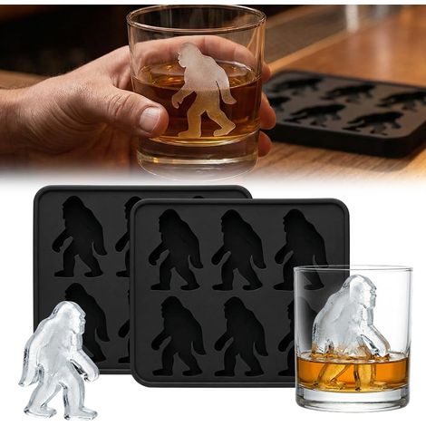 Moule à glaçons Bigfoot 2026 (6 cavités), idéal pour créer des sculptures de glace originales et réaliser soi-même ses boissons. Bac réutilisable pour congélateur, parfait pour la maison, les fêtes et (1/5)
