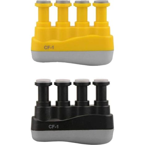 Renforceur Musculaire pour main, 2 Pcs Appareil d’exercice pour les mains et les Doigts, Prise Ajustable pour 4 Doigts, Pour Guitare, Musiciens, Athlètes, Grimpeurs et Rééducation (Noir et Jaune)-Fei (1/5)