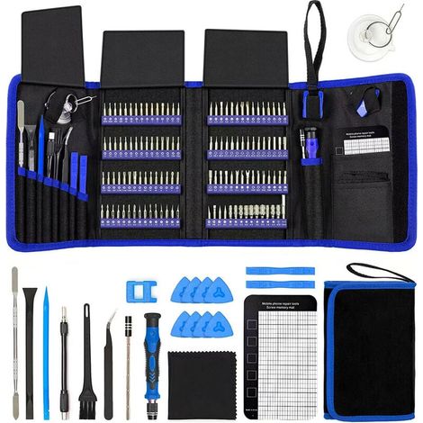 142-teiliges Präzisionsschraubendreher-Set, professionelles Elektronikreparatur-Werkzeugset zur Reparatur von Computern, PCs, Laptops, Tablets und Spielekonsolen. (1/4)