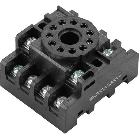 Base de Relais d'Alimentation à 11 Broches Embase pour Support de Base Bornes à Vis Montage sur Rail DIN pour JQX-10F Relais Temporisé JTX-2C (1/5)