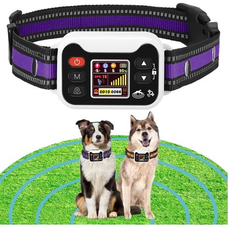 Clôture anti-fugue GPS sans fil pour chien, collier dressage étanche IPX6 rechargeable, portée réglable 15-2000m, 3 modes (1/5)