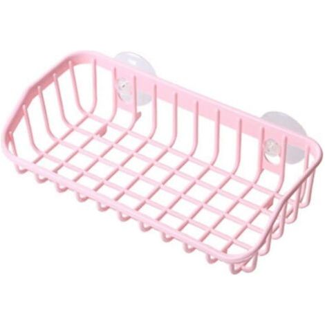 Égouttoir multifonction rose à suspendre, étagère de rangement à ventouse, porte-éponge pour accessoires de cuisine, étagère, support à vaisselle (1/5)