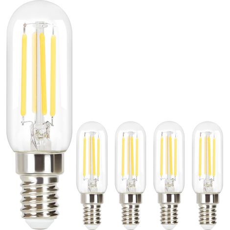 ZMH 4 Pieces LED E14 Bulb Vintage Lamp - T25 Bulb Edison 2700K 4W Incandescent Lamp Warm White Filament Retro Glass Bulb Energy Saving Lamp For Home Hotel Bar Cafe