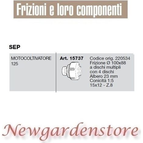 Frizione 15737 motocoltivatore 125 SEP compatibile 220534 100x88 dischi multipli