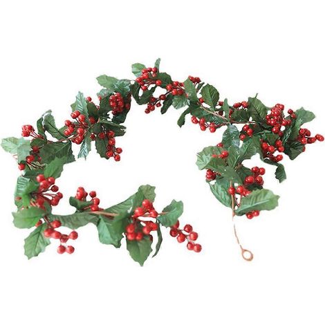 Guirlande de baies rouges de Noël décorative à suspendre pour la maison (5 pièces) (1/5)