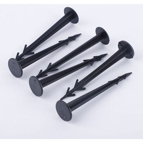 Lot de 100 Piquets d'ancrage en Plastique Noir 12 cm résistants aux UV (1/5)