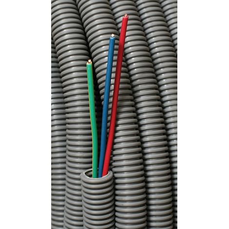 Vorgelagerte elektrische Leitung ICT Ø20 - 3x2,5² - 100 m Rolle Blau - Rot - Grün/Gelb