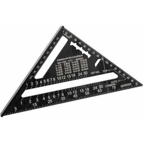 180mm(7pouces) Aluminium Règle Équerre de Triangle Rapporteur Multifonction Equerre Menuisier 45-90 Degres Carpenter Outil de Mesure(Métrique) (1/5)