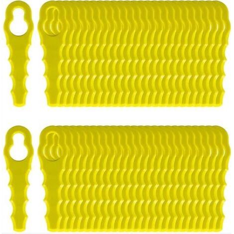 Lot de 100 Lames de Rechange compatible pour Ryobi Coupe Bordure, Têtes Double Lames Dentelées RAC155 RAC157 RAC158 (1/5)