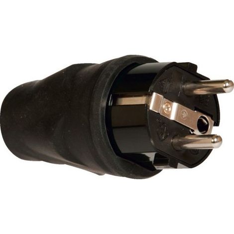Ficha eléctrica de caucho macho 2 p + t - 16 A 250 V IP44 - Enchufe Nf