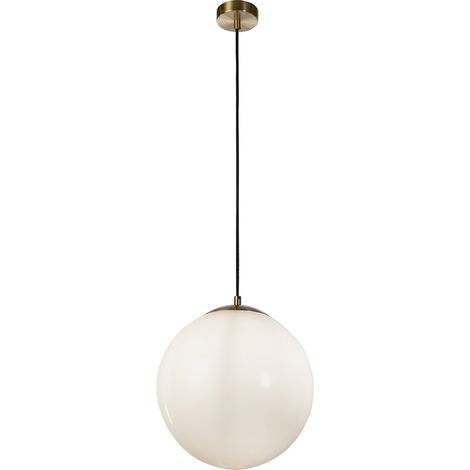 Atom II Pendant - Ottone satinato e vetro opalino (1/5)
