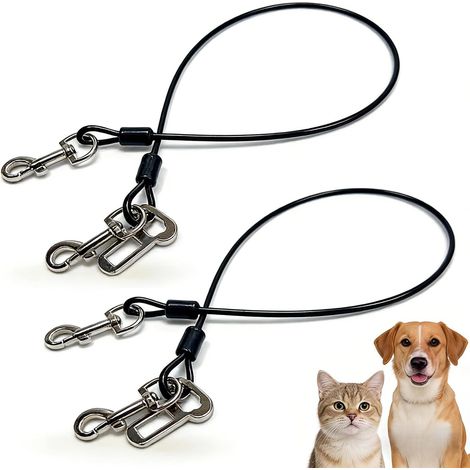 Ceinture Voiture Chien - Harnais de Sécurité Anti-Morsure avec Câble Acier, Ceinture Chien Voiture 2 Tailles (80x5mm (1/5)