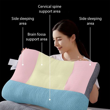 Oreiller cervical ergonomique en fibres de soja pour soulager les douleurs cervicales et des épaules