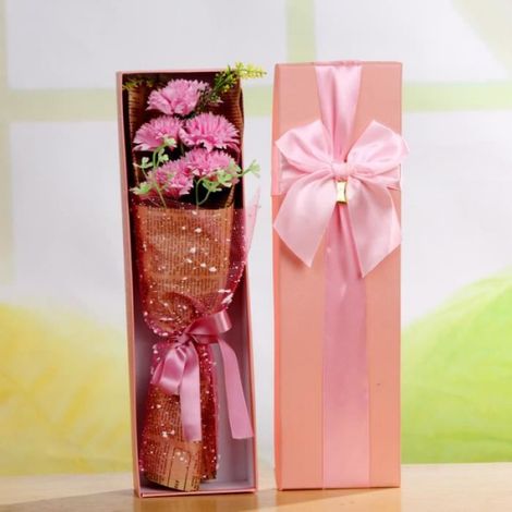 Carnation éternelle Kit de Coffret Cadeau Decor Fête des mères l'oeillet Fleurs Artificiel de Savon Parfumée Fleur Bain (1/3)
