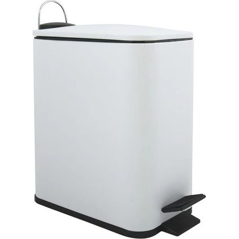Poubelle à pédale Acier ERIK 5L Blanc mat Spirella (1/5)