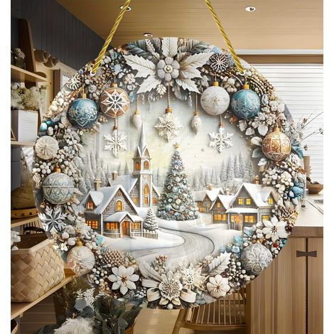 Ornement De Noël - Ornement Rond En Acrylique - Décoration Pour Arbre De Noël Et Intérieur De Voiture - 1 Pièce (1/5)