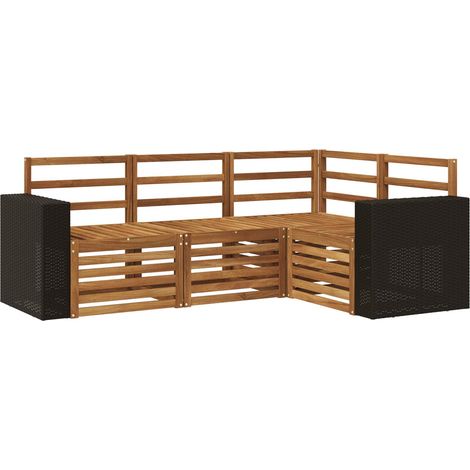 Set Divani da Giardino Divani 4 pz Legno di Acacia Massello (1/5)