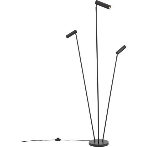 QAZQA Modern Floor Lamp Black 3-Lights GU10 35mm - Thomas