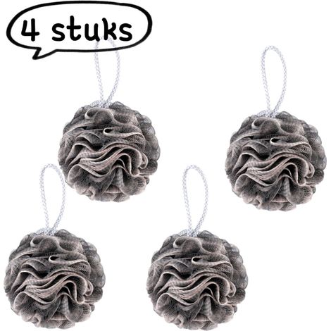 Ensemble de bain 4 pièces Grande taille anti éclaboussures Doux et agréable pour la peau pendant le bain gris (1/5)