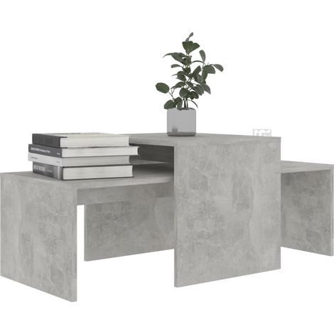 Ensemble de tables basses Gris béton 100x48x40 (1/5)