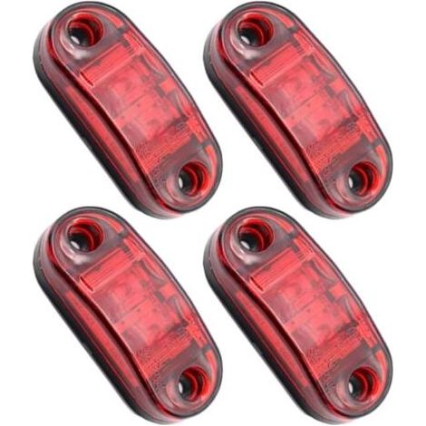 4 Stück LED-Seitenmarkierungsleuchte 12V / 24V, wasserdichte Blinkleuchte für vorne und hinten, Seitenleuchte für Wohnwagen, Transporter, LKW, Anhänger, Auto, Bus, Boot, rot (1/5)