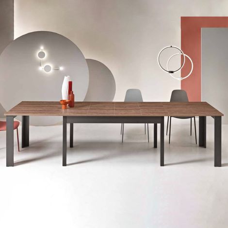 Tavolo in legno allungabile a 320 cm 12 posti FABIO Tek (1/3)